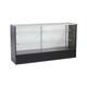 Black Wood Full Vision 70 Inch Glass Display Showcase with Adjustable Shelves