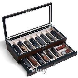 Bonaking Knife Display Case Two-Tier Pocket Knife Case Box Storage for 15-17