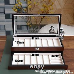 Bonaking Knife Display Case Two-Tier Pocket Knife Case Box Storage for 15-17