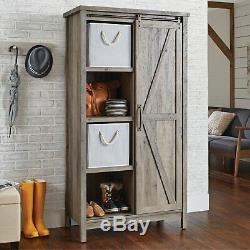 Book Case 66 Adjustable Storage Shelf Modern Cabinet Sliding Barn Door Display