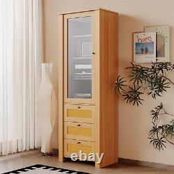 Bookshelf Display Case Cabinet Storage Organizer with Shelves and Drawers