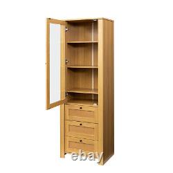 Bookshelf Display Case Cabinet Storage Organizer with Shelves and Drawers