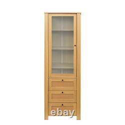 Bookshelf Display Case Cabinet Storage Organizer with Shelves and Drawers