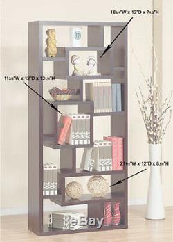 Bookshelf Room Divider Wall Display Shelf Wood Curio Modern Storage Furniture