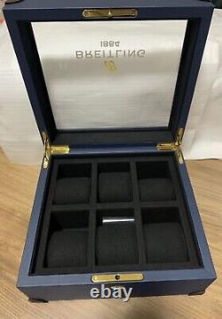 Breitling Watch Storage Case Display 6 Slots Navy Size 23x25x12cm New