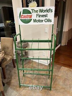 CASTROL Vintage Store DISPLAY Rack GREAT Condition OIL Bottle Case Gallon