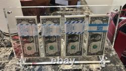 CUSTOMIZE Crystal Acrylic Wall/Table Banknote Bundle Strap Display Storage Case