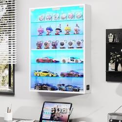 Car Display Case 1/24 Diecast Model LED Light Minifigures NASCAR White Cabinet Car Display Case 1/24 Diecast Model LED Light Minifigures NASCAR White Cabinet