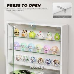 Car Display Case 1/24 Diecast Model LED Light Minifigures NASCAR White Cabinet