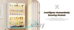Car Display Case 1/24 Diecast Model LED Light Minifigures NASCAR White Cabinet