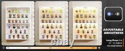 Car Display Case 1/24 Diecast Model LED Light Minifigures NASCAR White Cabinet