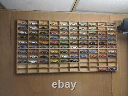 Car Display Case 110+ Matchbox Model 1/64 Diecast Wheels Wood Hot Wall Cabinet