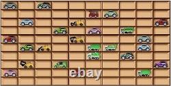 Car Display Case 110+ Matchbox Model 1/64 Diecast Wheels Wood Hot Wall Cabinet