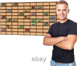 Car Display Case 110+ Matchbox Model 1/64 Diecast Wheels Wood Hot Wall Cabinet
