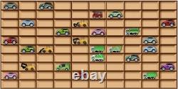 Car Display Case 2 Pcs 110+ Matchbox Model 1/64 Diecast Wheels Wood Hot Toy Rack