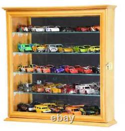 Car Display Case 30 Pcs Matchbox Model Diecast Train 1/64 1/43 N HO Oak Cabinet