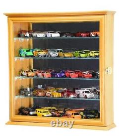 Car Display Case 30 Pcs Matchbox Model Diecast Train 1/64 1/43 N HO Oak Cabinet