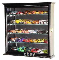 Car Display Case 30 Pcs Matchbox Model Toy Train 1/64 1/43 N HO Black Cabinet