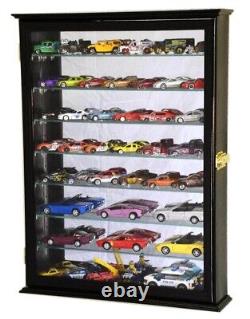 Car Display Case 56 Pc Adjustable Mirrored Black Model 1/43 1/64 Diecast Cabinet