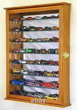 Car Display Case 56 Pcs Adjustable Mirrored Oak Model 1/43 1/64 Diecast Cabinet