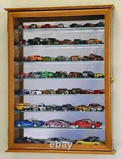 Car Display Case 56 Pcs Adjustable Mirrored Oak Model 1/43 1/64 Diecast Cabinet