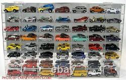 Car Display Case 56 Pcs Matchbox Model Toy 1/64 Diecast with Door Acrylic Cabinet