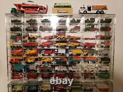 Car Display Case 56 Pcs Matchbox Model Toy 1/64 Diecast with Door Acrylic Cabinet