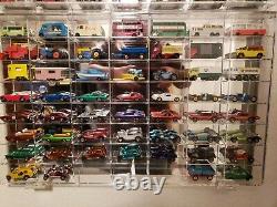 Car Display Case 56 Pcs Matchbox Model Toy 1/64 Diecast with Door Acrylic Cabinet