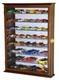 Car Display Case 56 Pcs Mirrored Walnut Model 1/43 1/64 Scale Diecast US Cabinet