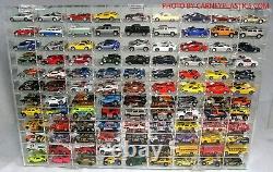 Car Display Case Acrylic 108 Pcs Mirrored Matchbox Model 1/64 Diecast UV Cabinet