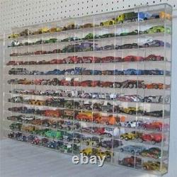 Car Display Case Acrylic 108 Pcs Mirrored Matchbox Model 1/64 Diecast UV Cabinet