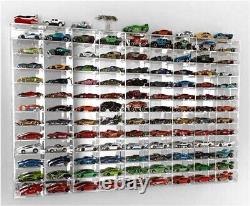 Car Display Case Acrylic 108 Pcs Mirrored Matchbox Model 1/64 Diecast UV Cabinet