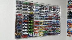 Car Display Case Acrylic 108 Pcs Mirrored Matchbox Model 1/64 Diecast UV Cabinet