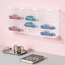 Car Display Case Acrylic 12 Pcs Diecast Model 1/24 Nascar Clear Shelf Cabinet