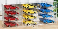 Car Display Case Acrylic 12 Pcs Hot Diecast Model 1/24 Nascar Wheels Toy Cabinet