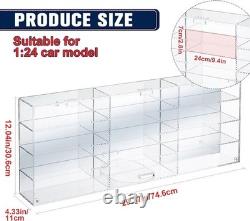 Car Display Case Acrylic 12 Pcs Hot Diecast Model 1/24 Nascar Wheels Toy Cabinet