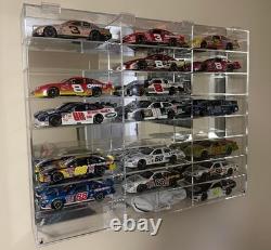 Car Display Case Acrylic 12 Pcs Hot Diecast Model 1/24 Nascar Wheels Toy Cabinet