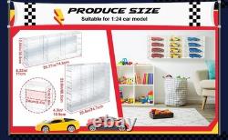 Car Display Case Acrylic 12 Pcs Hot Diecast Model 1/24 Nascar Wheels Toy Cabinet