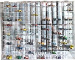 Car Display Case Acrylic 144 Pcs Side Angle Mirrored Model 1/64 Diecast Cabinet