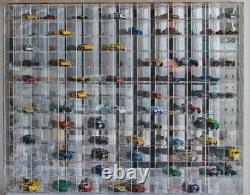 Car Display Case Acrylic 144 Pcs Side Angle Mirrored Model 1/64 Diecast Cabinet