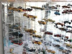 Car Display Case Acrylic 144 Pcs Side Angle Mirrored Model 1/64 Diecast Cabinet