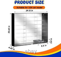Car Display Case Acrylic 24 Pcs Hot Diecast Model 1/24 Nascar Wheels Toy Cabinet