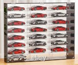 Car Display Case Acrylic 24 Pcs Hot Diecast Model 1/24 Nascar Wheels Toy Cabinet