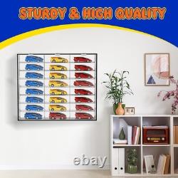 Car Display Case Acrylic 24 Pcs Hot Diecast Model 1/24 Nascar Wheels Toy Cabinet