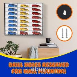 Car Display Case Acrylic 24 Pcs Hot Diecast Model 1/24 Nascar Wheels Toy Cabinet