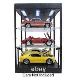 Car Display Case Acrylic LED Light 3 Tier Adjust Model Toy 1/18 Diecast Cabinet