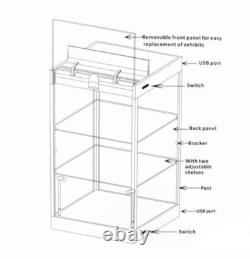 Car Display Case Acrylic LED Light 3 Tier Adjust Model Toy 1/18 Diecast Cabinet
