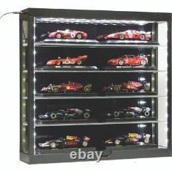 Car Display Case Acrylic LED Light 5 Tier Matchbox Model Toy 1/64 1/43 Cabinet