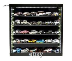 Car Display Case Acrylic LED Light 5 Tier Matchbox Model Toy 1/64 1/43 Cabinet