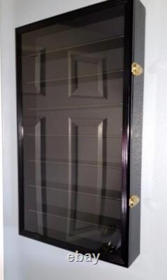 Car Display Case Black 16 Pcs Diecast 1/24 Scale 124 Collection Shelf Cabinet